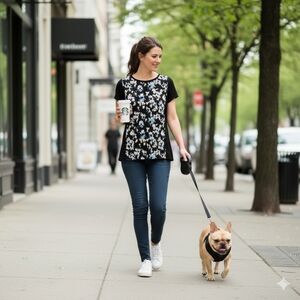 Simply Vera Wang, Floral, Black, Pleated, T Shirt